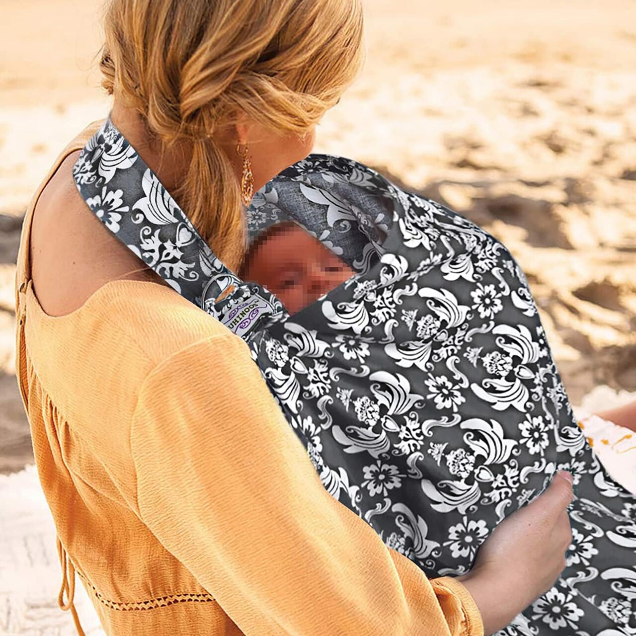 Nursing Cover for Mom Breastfeeding, Baby Privacy Nursing Covers Up Breathable Cotton with Ajustable Hoop for Mother (Grey)
